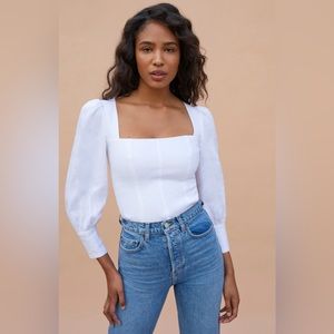 Reformation Stilton Linen top white